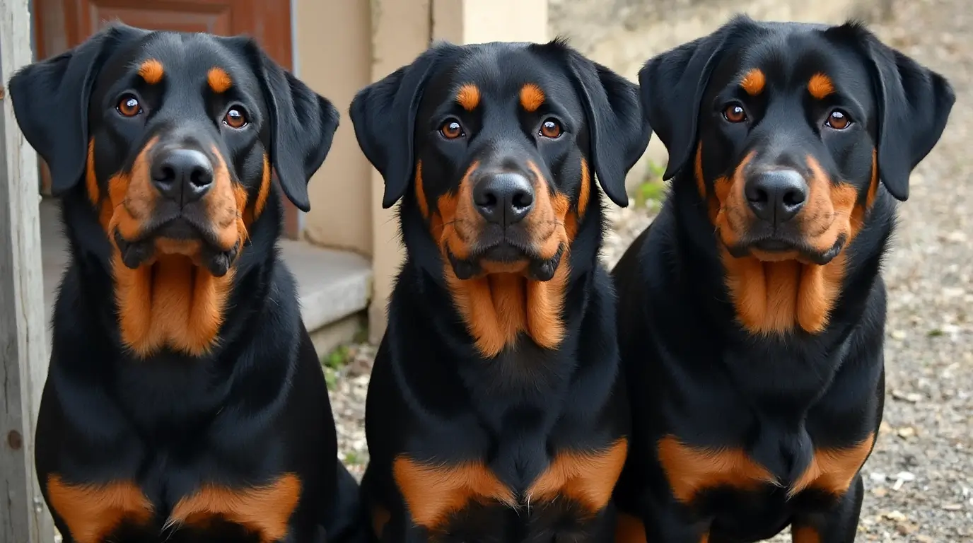 Rottweiler, un chien robuste et fidèle avec une apparence imposante et un tempérament protecteur.